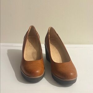 Women's Brown Leather SOUL NATURALIZER Wedge Shoes